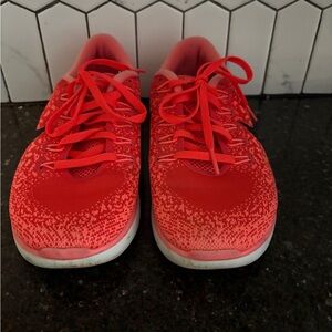 Nike Womens Free Run Distance Running Shoes Size 6.5 Neon Great Cond.